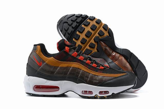 Nike Air Max 95 Men's Shoes Black Brown Red-09 - Click Image to Close